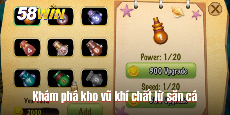 Khám phá kho vũ khí chất lừ săn cá