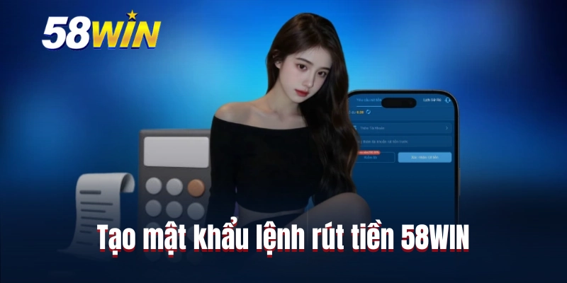 Tạo mật khẩu lệnh rút tiền 58WIN